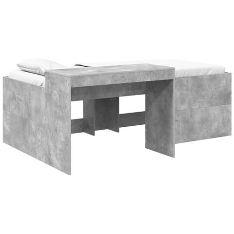 Letto alto per bambini con scrivania Grigio Cemento - Foto 1