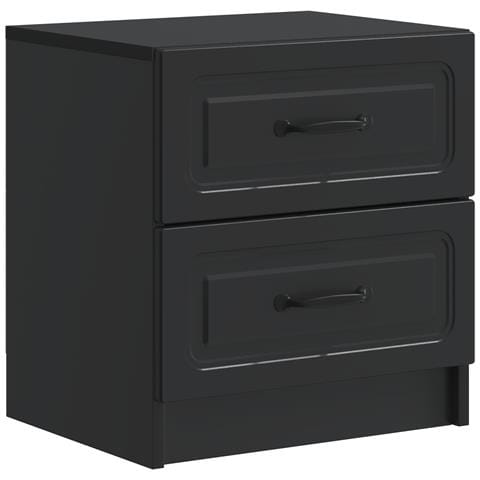 Armadio da Notte Nero 43 x 34,5 x 44,5 cm Legno ingegnerizzato - Foto 1