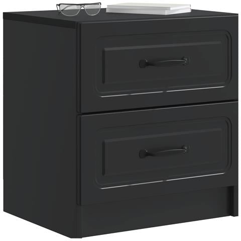 Armadio da Notte Nero 43 x 34,5 x 44,5 cm Legno ingegnerizzato - Foto 2