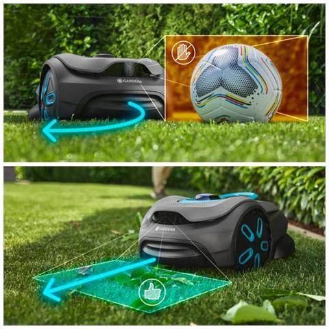 smart SILENO sense Tagliaerba robotizzato Batteria Grigio, Turchese - Foto 4