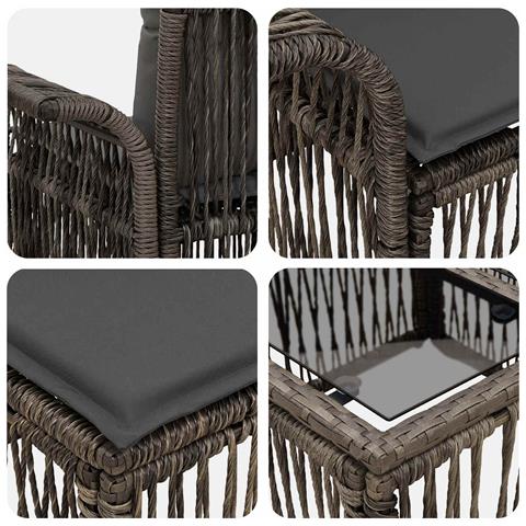 Set Divano da Giardino 6 pz Grigio polyrattan - Foto 9