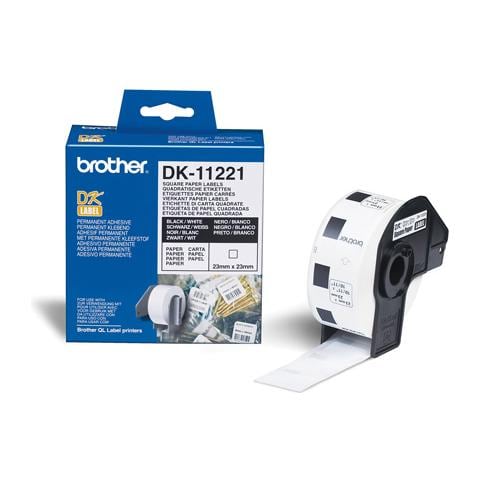 rotolo 1000 etichette quadrate 23x23mm nero / bianco in carta - Foto 1