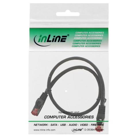 cavo patch per rete dati lan cat. 6, 2x rj45, doppia schermatura sftp (pimf) , halogenfree, colore nero, 0,5m - Foto 2