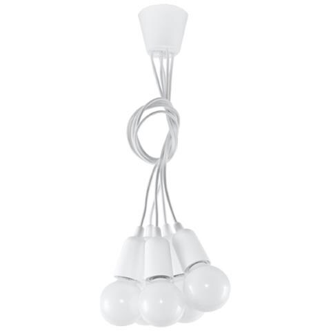 Sollux Diego 5 Sl. 0571 - Lampada A Sospensione Moderna A Led Bianca Per Soggiorno, Camera Da Letto, Corridoio, Ufficio, Attacco E27 - Foto 15