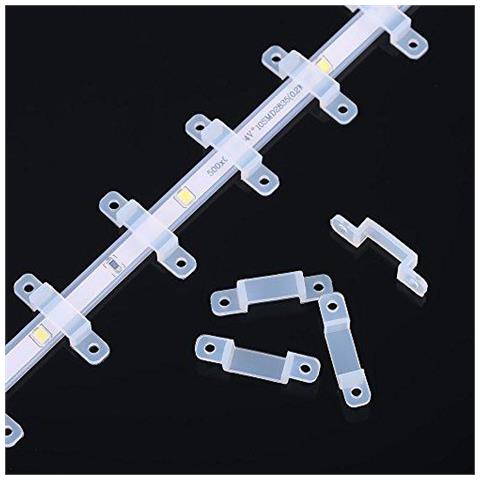 100pcs Lot Led Striscia Connettore Silicon Fermi Di Clip Per La Striscia Della Luce 10mm Smd5050 Luce Flessibile Strisce Holder Fissaggio - Foto 2