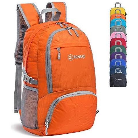 30l Leggero Packable Zaino Water Resistant Escursionismo Daypack Piccolo Viaggio Zaino Pieghevole Di Campeggio Sacchetto Esterno (arancione)  - Foto 1
