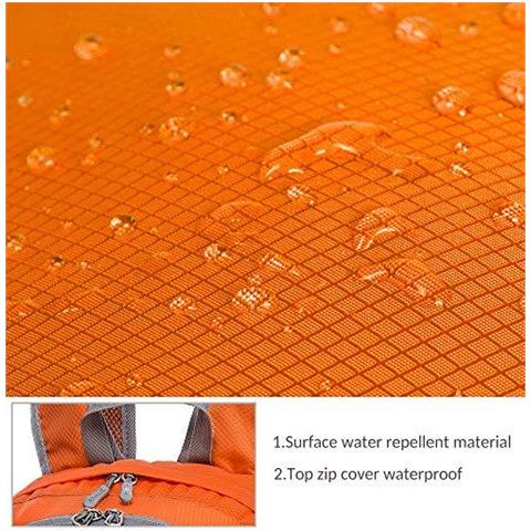 30l Leggero Packable Zaino Water Resistant Escursionismo Daypack Piccolo Viaggio Zaino Pieghevole Di Campeggio Sacchetto Esterno (arancione)  - Foto 4