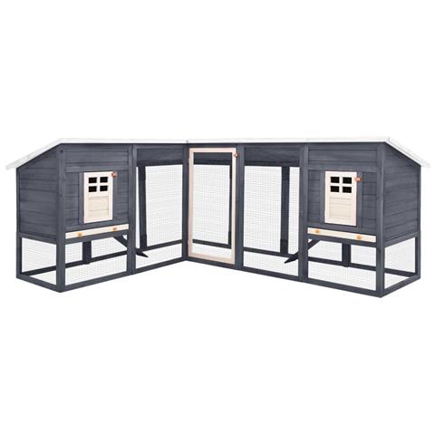 Conigliera per Esterni Grande Grigia e Bianca in Legno di Abete - Foto 1