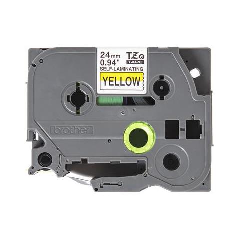 Nastro Autolaminato Tze-sl Nero Su Giallo 24 Mm - Foto 1