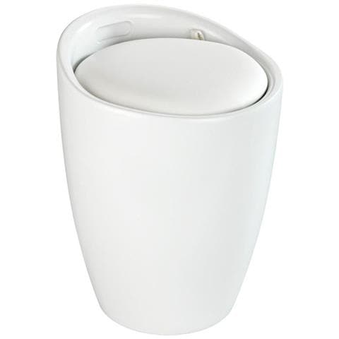 Cestino Portabiancheria Con Sedile Candy, Nero Opaco, 2in1, - Foto 1