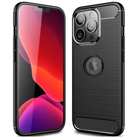 Custodia B-case Tpu Silicone Cover Case Per Apple Iphone 14 Pro Max Carbon Metal Black - Foto 1
