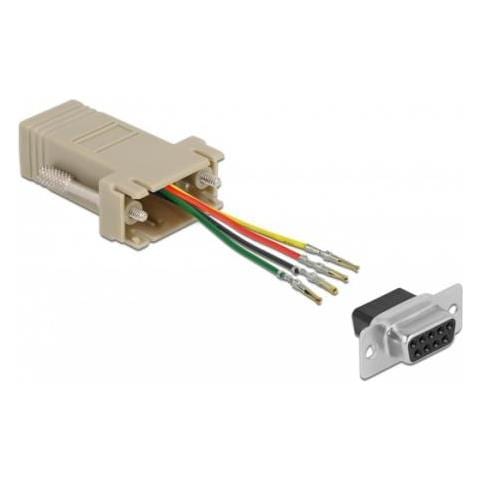 Adattatore Jack D-sub A 9 Pin Per Kit Di Montaggio Jack Rj11/rj14 6p / 4c - Foto 1