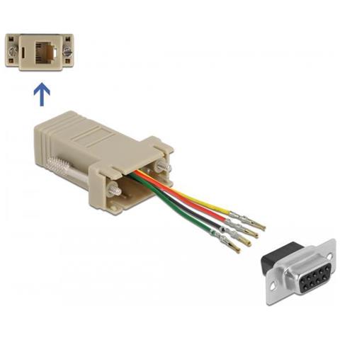 Adattatore Jack D-sub A 9 Pin Per Kit Di Montaggio Jack Rj11/rj14 6p / 4c - Foto 2