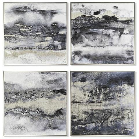 Quadro Dkd Home Decor 79 X 2,5 X 79 Cm Astratto Moderno (4 Pezzi) - Foto 1