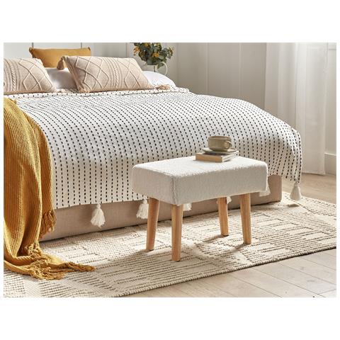 Sgabello Takoma Bouclé Bianco - Foto 9