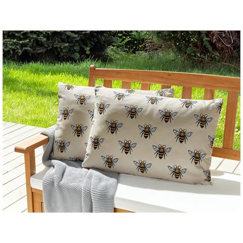 Set Di 2 Cuscini Da Esterno Beige 40 X 60 Cm Canneto - Foto 1