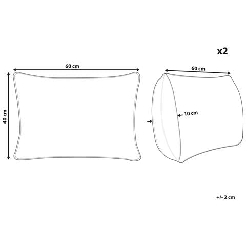 Set Di 2 Cuscini Da Esterno Beige 40 X 60 Cm Canneto - Foto 2