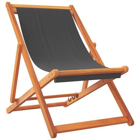 Sedie Da Spiaggia Pieghevoli 2 Pz In Tessuto Grigio - Foto 3