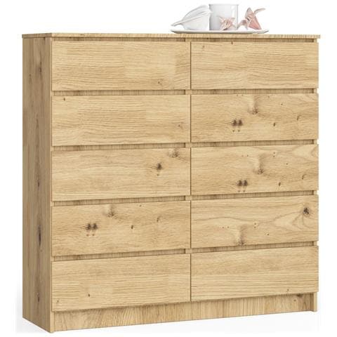 Cassettiera K120, 10 cassetti, 120x40x121 cm, Colore Quercia Artisan - Foto 1