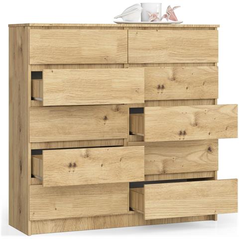 Cassettiera K120, 10 cassetti, 120x40x121 cm, Colore Quercia Artisan - Foto 2