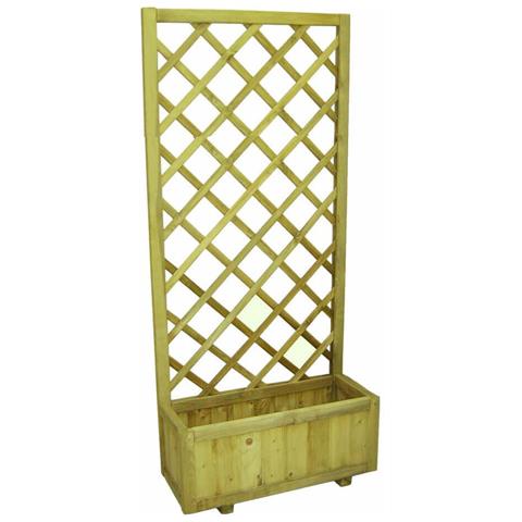 Pannello In Legno Grigliato Con Fioriera Portavaso 75x180 Cm Forest - Foto 1