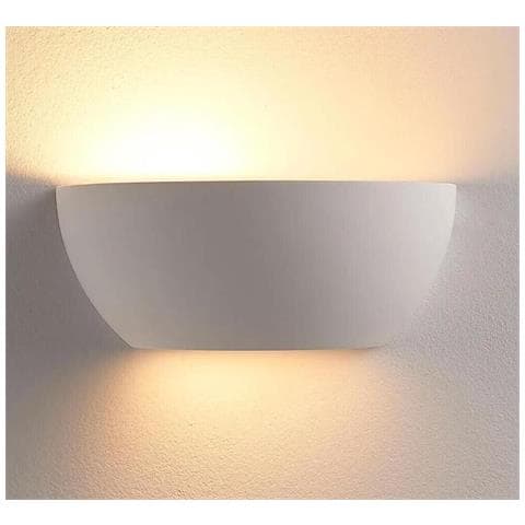 Applique Da Parete Coppa In Gesso Verniciabile Attacco R7s Luce Doppia Emissione - Foto 1