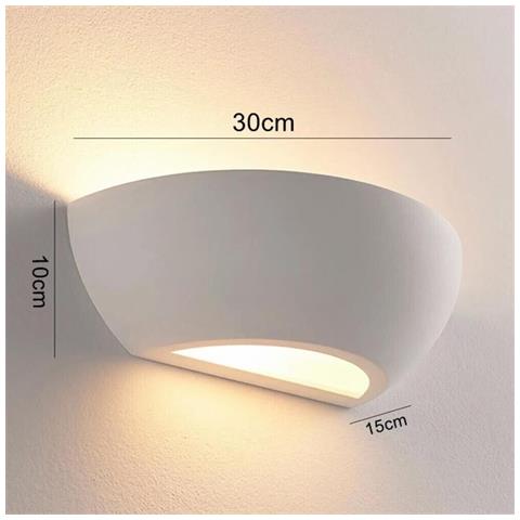 Applique Da Parete Coppa In Gesso Verniciabile Attacco R7s Luce Doppia Emissione - Foto 6