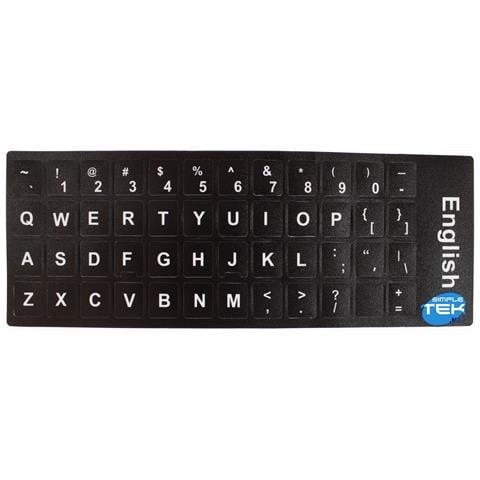 Adesivi Tastiera Neri Layout Qwerty Uk Inglese Eng Lettere Notebook Pc Nero - Foto 1