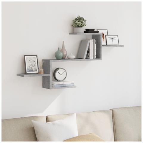 Scaffale A Muro Grigio Cemento 104x15x49 Cm In Truciolato - Foto 1