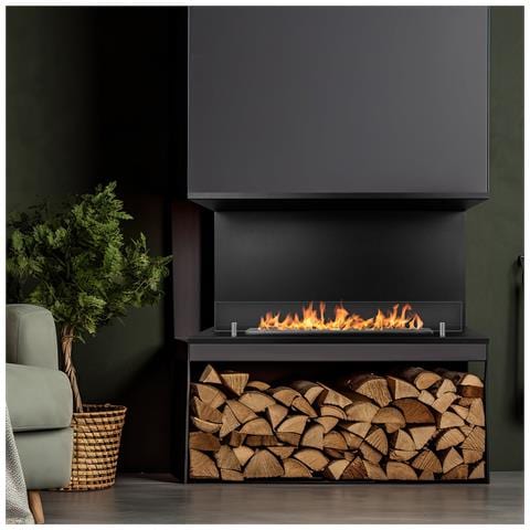 Camino A Bioetanolo Da Incasso Trifacciale Biocamino A 3 Lati Aperti 90x45 Trevi 90 - Foto 2