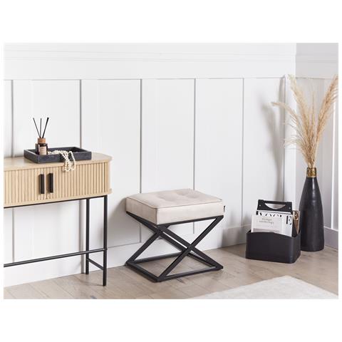 Sgabello Murdo Pelle Sintetica Beige - Foto 1