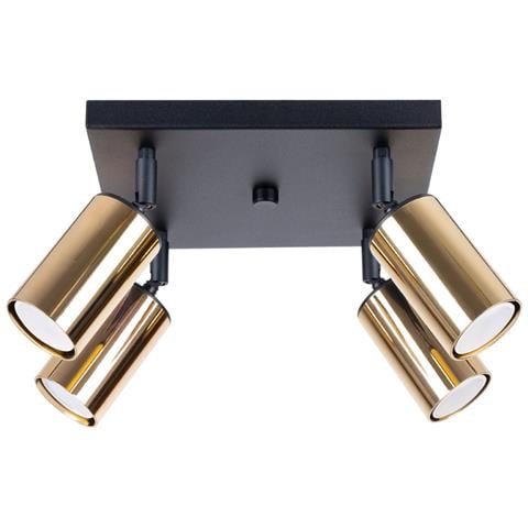 Lampada Da Soffitto Winx 4 Nero /oro Sl. 1386 - Moderno Lampade Da Soffitto Oro Nero 19x25x25 Cm - Foto 1