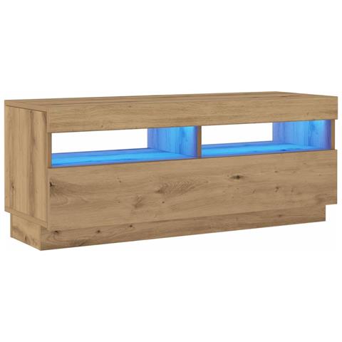 Mobile TV con Luci LED Artigianale 100x35x40 cm Truciolato - Foto 2