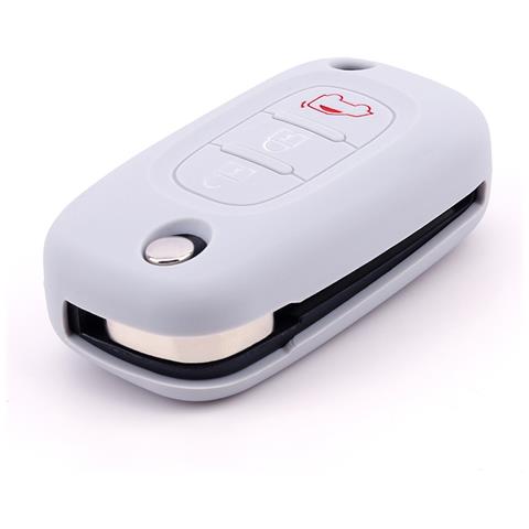 Cover Per Chiave A 3 Pulsanti In Silicone Per Mercedes Benz Smart White - Foto 1