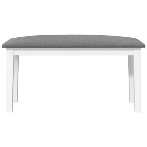 Panca 90 cm Bianco in Legno Massello di Hevea - Foto 2