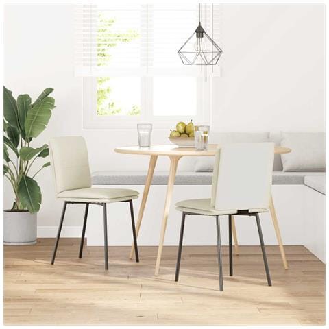 Sedie Da Pranzo 2 Pz Crema In Velluto - Foto 2