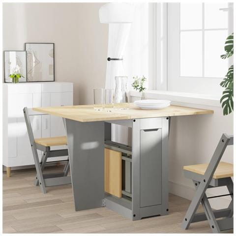 Tavolo Da Pranzo Corona Grigio In Legno Massello Di Pino - Foto 3