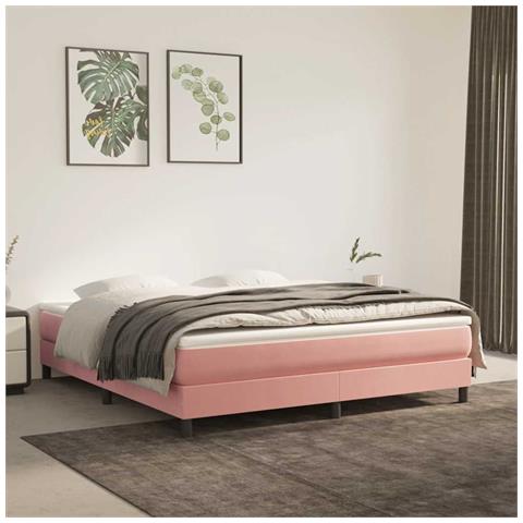 Materasso A Molle Insacchettate Rosa 160x220x20 Cm In Velluto - Foto 1