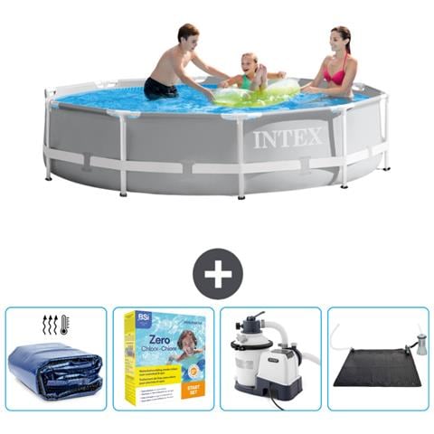 Piscina Fuori Terra - In Giro - 305x305x76 Cm - Grigio - Include Accessori Coordinati Cb69 - Foto 1