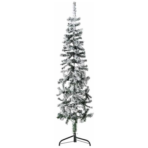 Lusso Casadino -  Albero Natale Artificiale Sottile A Metà Neve Fioccata 150 Cm - Foto 2