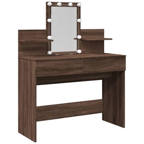 Toeletta Con Led Rovere Marrone 100x40x130 Cm - Foto 1