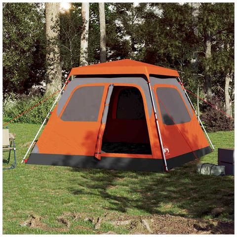 Tenda a Cupola 6 Persone Grigio e Arancione a Rilascio Rapido - Foto 2