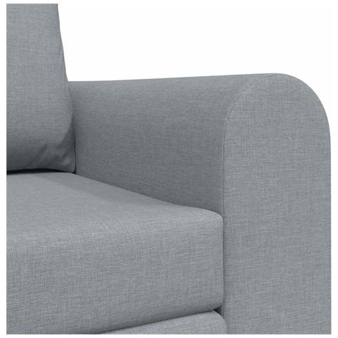 Divano Letto 2-in-1 Grigio Chiaro 148x71x83 cm Tessuto - Foto 9