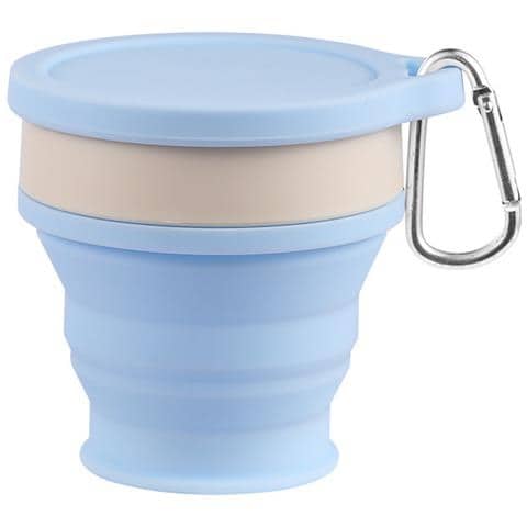 Bicchiere D'acqua Pieghevole 220ml Bicchiere Con Cannuccia Portatile Blue - Foto 1