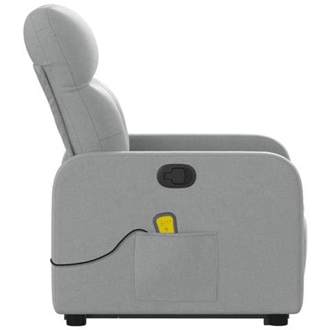 Poltrona Alzapersona Massaggi Reclinabile Grigio Chiaro Tessuto - Foto 8