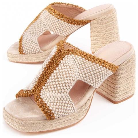 Sandalo Con Tacco Iliad2 Beige Beige Materiale Sintetico - Foto 1