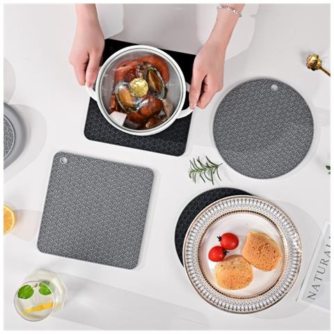 Sottopentola Isolante A Motivo Di Nuvole Di Buon Auspicio Quadrato In Silicone Per Cucina Grey - Foto 2