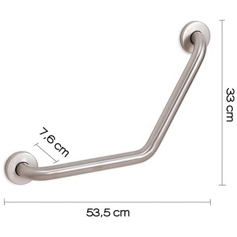 Maniglione 135° Da Muro In Acciaio Inox Aisi 304 Gedy 5022 Serie Project Satinato - Foto 2