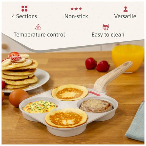 Briebe Fpe1176 Briebe Padella Per 4 Pancake Induzione, Uova Fritte, Antiaderente Senza Pfoa Crema - Foto 2