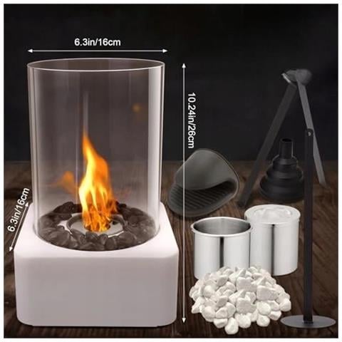 Biocamino Autoportante Focolare Da Tavolo Senza Fumo Per La Casa Bianco - Foto 2